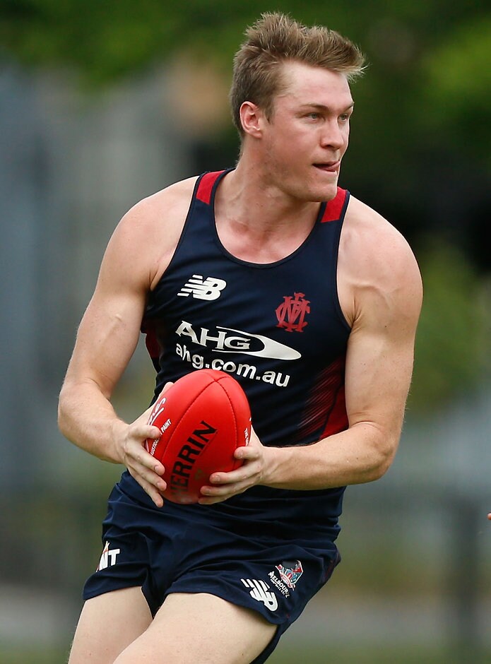 AFL 2015 Training - Melbourne 091115 MELBOURNE, AUSTRALIA - NOVEMBER 9: Tom McDonald of the Demons in action during the Melbourne Demons training session at Gosch's Paddock, Melbourne on November 9, 2015. (Photo: Adam Trafford/AFL Media)